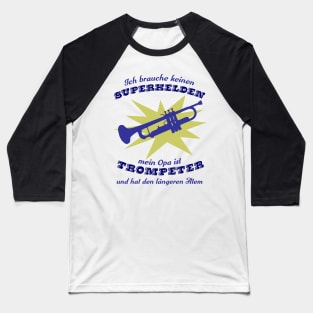 Superheld Trompetenopa - blau Baseball T-Shirt